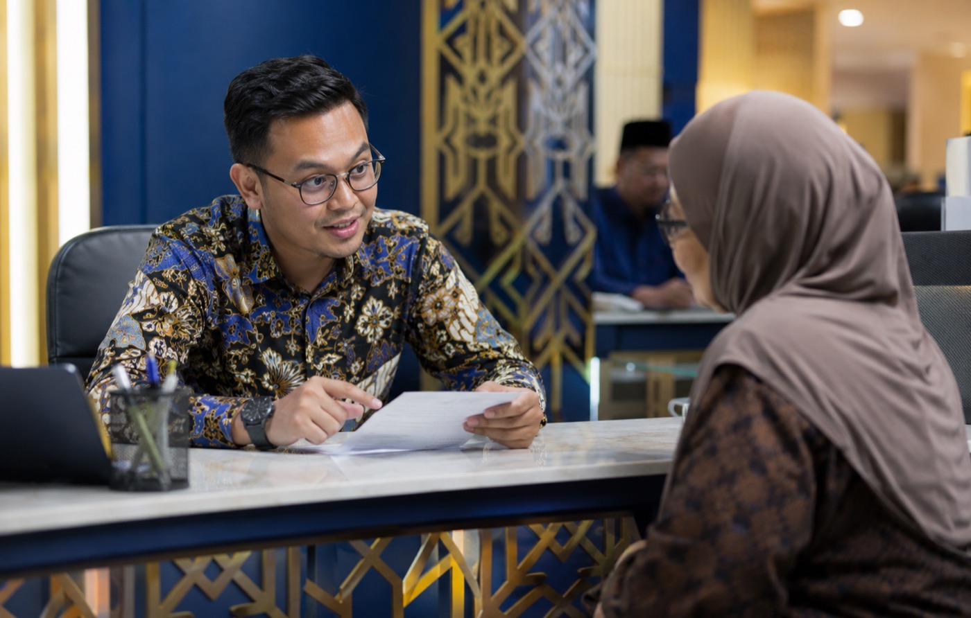 Pegawai pusat khidmat melayan rakyat di kaunter